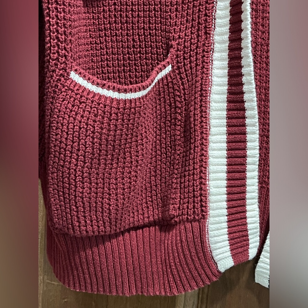 Universal Thread Burgundy Cable Knit Cardigan Swe… - image 3